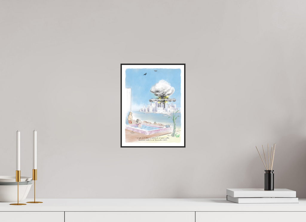 21 x 28 cm, 1.Impression Fine Art sur Alu Dibond. Cadre. Papier aquarelle et marge Dessin N°6